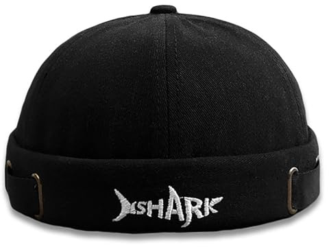 Malaxlx Unisex Cotton Solid Hat, Docker Brimless Cap, Baseball Cap Style, One Size, Adjustable, All Seasons, Great Gift, Black