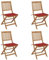 Gecheer Klappbare Gartenstühle 4 STK. Gartenstuhl Stuhl Sessel Essstühle Terrassenstuhl Holzstühle Campingstuhl Hochlehner Stühle Gartenstühle Gartenmöbel mit Auflagen Massivholz Akazie