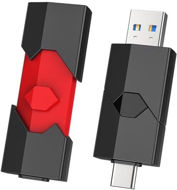 Vansuny 2 Stück USB C Stick 64GB 3.0, 2er Pack Dual USB Stick 64GB USB A + USB C Stick, Type C OTG für iPhone 15/Smartphone/Tablet Mac/Computer