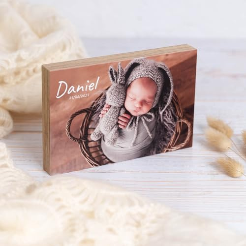 Wanapix | Foto en Bloque de Madera 15x10 | Color Madera Natural | Bloque Personalizado por 1 cara | Ideal como Marco Fotográfico Decorativo | Taco de Madera con Foto Impresa