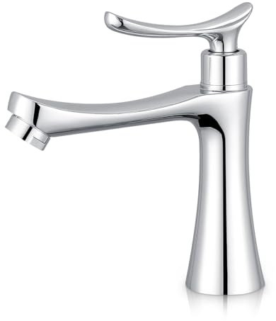 Cold Water Tap Guest Toilet Single Lever Mixer Tap with One Hole Sink Tap Deck Mount Lavatory Tap Bathroom Polished Chrome