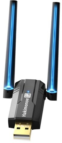 Hakimonoe USB Bluetooth 5.4 Adapter for PC Laptop, Long Range 492FT Wireless Dongle Adaptor for Windows 11 10 8.1 7 Desktop, Plug and Play Bluetooth Mouse Keyboard Headphones Speaker Game Controller