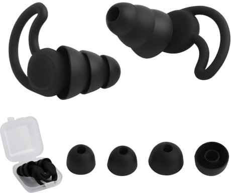 Tapones para oídos reutilizables 3D de silicona suave, protección auditiva alta hasta 32 dB para sueño reparador, ideal para ronquidos y ruido ambiental, en caja praktica