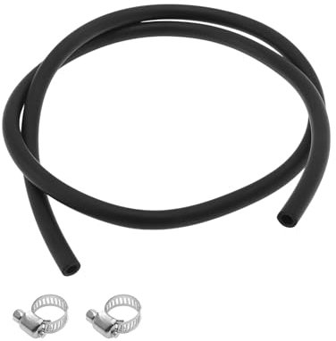 VekAuto 1 Set Tuyaux Pour Lubrifiant 6x10mm 1m Tuyau En Caoutchouc Nitrile Pour Eau 2 Pcs Collier Extérieur Noir