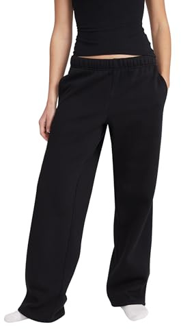 Style & Republic Pantaloni da donna Jogginghose in cotone a vestibilità rilassata | Gamba larga, elastico in vita con coulisse, ultra morbido pile, abbigliamento da casa per yoga e tempo libero