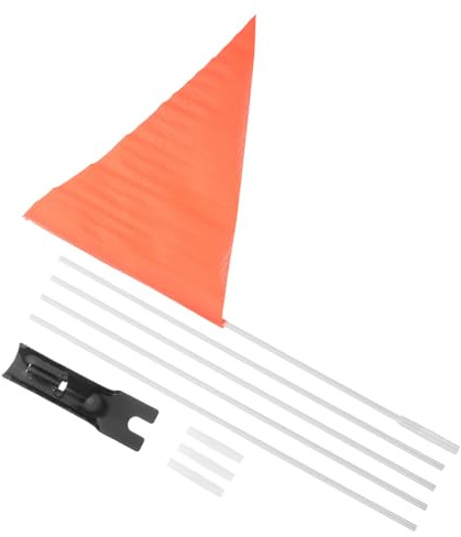HONITANO Mástil De Bandera para Bicicleta Infantil Blanco con Mástil De Seguridad para Carreras y Eventos Bandera De Advertencia para Bicicletas Juego Completo