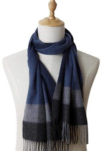 LMRJHAZ Halsdukens höst och vinter förtjockad och varma mäns rutiga randiga ullscarf 30 * 180 cm