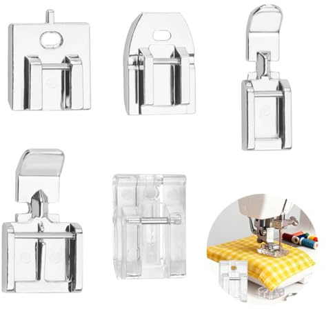 5 Pcs Zipper Foot for Sewing Machine,Compatible with Janome Singer Brother or Other Household Low Sewing Shank Machines,Invisible Durable Zipper Foot Sewing Machine Accessories Includes Walking Foots