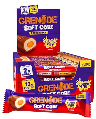 Grenade Limited Edition Creme Egg Flavour Soft Core Protein Bar - High Protein, Low Sugar, 18 x 45 g