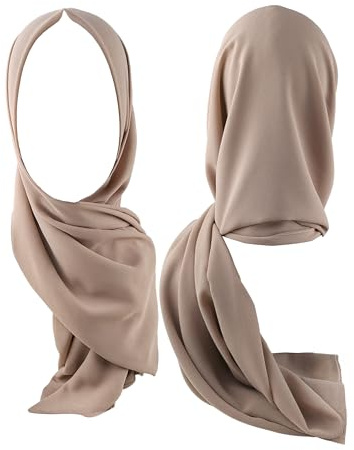 Double Layered Chiffon Hijab | Opaque | Head Scarf | No Folding | Anti-Wrinkle | Full Coverage