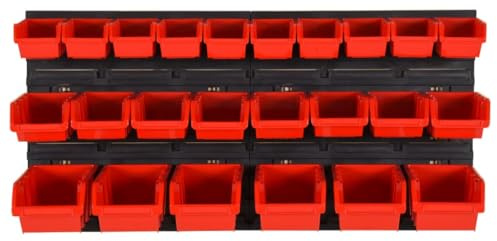 Lumanois Set da Officina 26 pz Rosso e Nero 77x39 cm in Polipropilene, Articoli di ferramenta,Accessori ferramenta,Conservazione/Ordine Attrezzi,Armadietti per Attrezzi, 2.11kg-152204