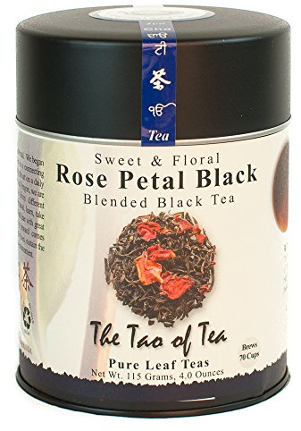 The Tao of Tea, Rose Petal Black Blended Black, 4 Ounce Tin, 115 gram