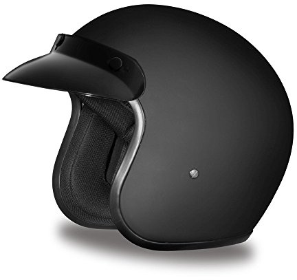 Daytona Helmets Retro 3/4 Open Face Motorcycle Helmet - Vintage Style, DOT Approved Helmet for Men & Women, Lightweight, Adjustable Fit, Removable Visor - Bike, Moped, Chopper, Scooter Helmet