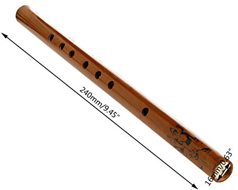 Ocobudbxw Traditionelle Bambusflöte, 6 Löcher, Klarinette, Musikinstrument, Holzfarbe