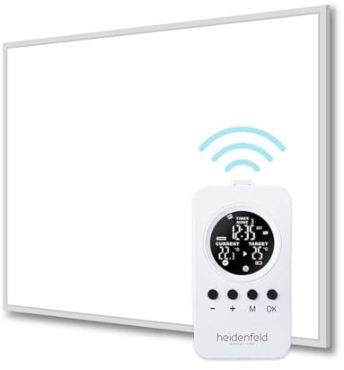 Heidenfeld Infrarotheizung HF-HP106-3 | 𝟭𝟬 𝐉𝐀𝐇𝐑𝐄 𝐆𝐀𝐑𝐀𝐍𝐓𝐈𝐄 - 600 Watt - Bis 16 m² - Infrarot Heizkörper - Elektroheizung mit Thermostat - Überhitzungsschutz (HF-HP106-3 600 Watt)