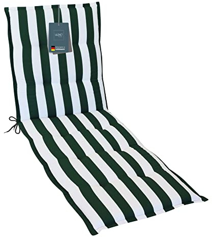 LILENO HOME Sonnenliege Auflage als 1er Set - Rollliege in Blockstreifen Grün - Gartenliegen perfekt für Strandliege - Polster Auflage