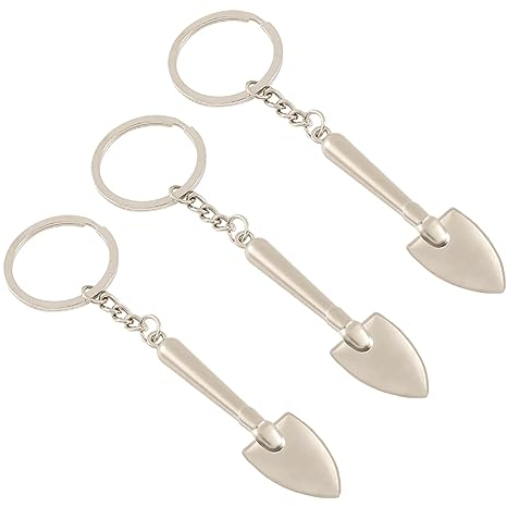 Lot de 3 Porte-clés en Forme de Pelle en métal - Mini Pendentif cuillère - Porte-clés décoratif en Alliage - Porte-clés en Forme de Pelle