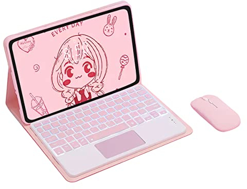 Bueuwe Keyboard Case for Honor Pad X9 11,5 Inch 2023, 7 Color Backlit, Detachable Bluetooth Keyboard with Touchpad, Bluetooth Mouse,Pink