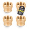 BFG Reducing Socket (1/2 inch Female Thread (Ø 20mm)) / (3/8 inch Female Thread (Ø 15mm)) - 4 Pieces Brass Reducing Socket with 1/2 and 3/8 Internal Thread for Drinking Water