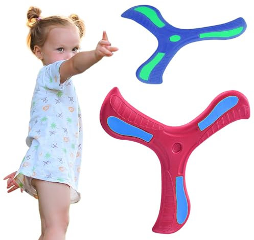 Hshenjhu 2 Stück Bumerang, Zurückkehrende Fliegende Bumerangs, Bumerangs Für Kinder Zurückkehrende, Kind Boomerang Spielzeug, Wurfspiel Kind Bumerang für Kinder Im Freien Spielen