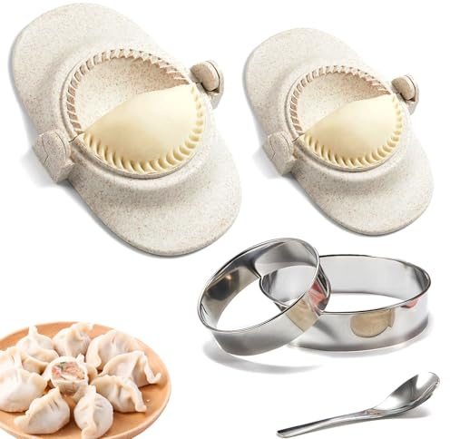 Empanada Maker Press & Dumpling Maker Set - 2 Sizes (4 + 3) Non-Stick for Empanada, Pierogi, Pastelitos, Calzone, Turnovers, Ravioli, Gyoza - Kitchen Tools with Easy Release Design