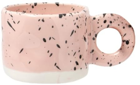 Tazze Tazza in ceramica con manico, caffè, latte, stampa moderna, porcellana, tazza in ceramica fatta a mano, per cioccolata calda, coppia di tazze con impugnatura Bianche (13. 7x7cm)