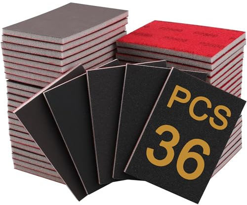 Ruaizel Set di 36 spugne abrasive a grana 180-4000, blocco abrasivo per legno, metallo, ringhiere e lucidatura di mobili