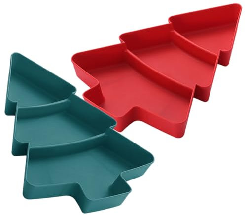 VICASKY 2 Pezzi vassoio per biscotti ciotola frutta piatti frutta piatto da portata dell'albero di natale tavola dell'albero di Natale OH vassoio da portata festivo piatti per antipasti pp