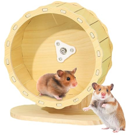 Ruota silenziosa per criceto | Ruota piccola per esercizi per animali da criceto, criceto, ammortizzatori in legno, ventaglio, giocattolo giocattolo per mouse da corsa, topi, cincillà Il design a