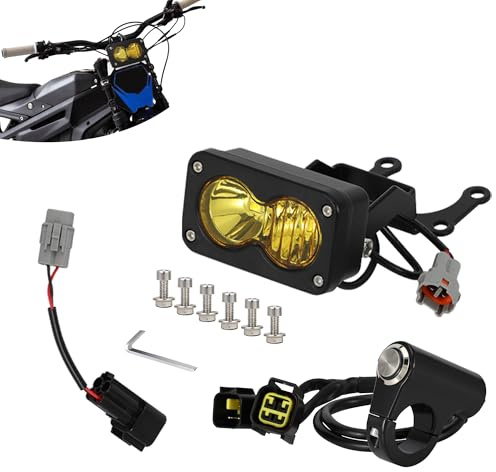 BIUGERCN Motorrad-Scheinwerfer Dirt Bike-Scheinwerfer für Talaria Sting R MX4 MX3 TL2500 TL4000 mit Talaria-Schalter, Gelbes Licht