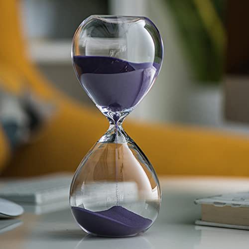 KRXSOBNV, Minuterie de 30 Minutes, sablier Portable, Grand Format, coloré, en Verre Transparent et Lisse, Mesure for la Maison, Le Bureau, Noël, l'anniversaire,l'horloge de Sable(Blu)