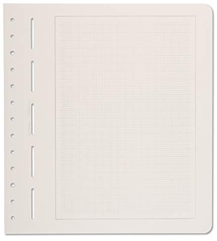 Leuchtturm 304004 Pagine di Album Neutre Primus A Rete Grigia Morbida, Bordo Grigio, Confezione da 50 Pezzi