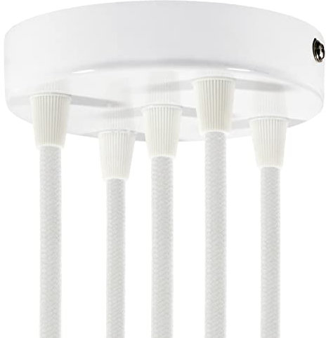 creative cables - Zylindrischer 5-Loch-Lampenbaldachin Kit aus Metall - Zylindrisch, Schwarz Perle