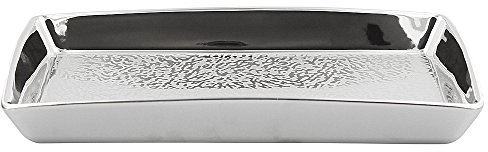 Kammschale Silber Shadow, Porzellan mit 18 Karat Platin versilbert, Kosmetex Schale Bad Accessoires