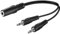 Audio Klinke Y Adapter | 20cm | 3,5mm Klinken Stereo Buchse auf 2X 3,5mm Klinken Mono Stecker | Y Splitter Verteiler Kabel Kopfhörer Headset AUX