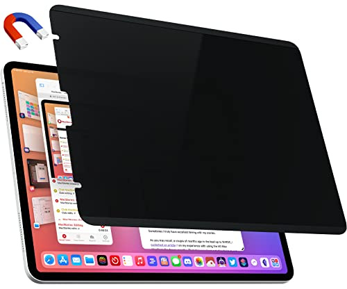 IPROKKO Magnetic Privacy Screen Protector iPad Pro 12.9 Inch for 6th/5th/4th/3rd Generation (2022 2021 2020 2018), Removable Reusable Anti Blue Light Glare Spy Privacy Filter Black Security Cover