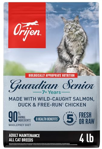 ORIJEN Guardian Senior Grain Free High Protein Premium Dry Cat Food 4lb Bag