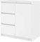 CDF Kommode Weiß 1 Tür und 3 Schubladen Komode & Sideboards Sideboard 75 cm Hoch Wohnzimmer Schubladenkommode Komodenschrank 40 x 80 x 75 für Schlafzimmer Arbeitszimmer Flur Schubladenschrank