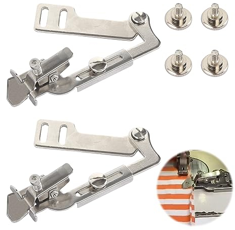 Nähmaschine Presser, 2 Stück Haushaltsnähmaschinen Druckfuß Verstellbarer Nähfuß, Saumhilfe Nähmaschine Edelstahl Saumfuß Geeignet für Haushaltsnähmaschinen