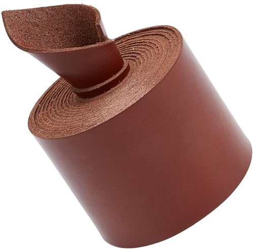 GORGECRAFT 50mm Wide Leather Strap 200cm Long Glossy Leather Strips 1.2mm Thick Flat Imitation Leather Cord Threads Rope for DIY Crafts Guitar Belt Jewelry Making Tooling Workshop, Saddle Brown