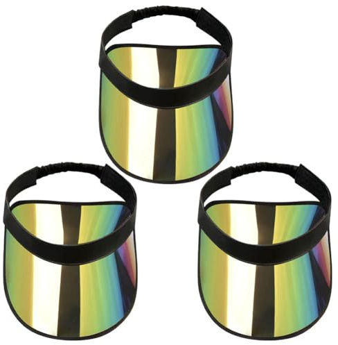 3-pack solskydd hattar kvinnor män plast klar färgglad festhatt justerbar UV sport tennis strand golf huvudbonad keps