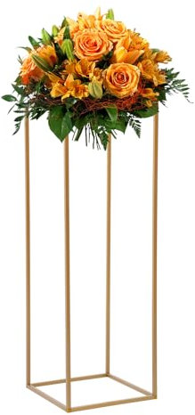 SAUADY Escalera para flores, taburete de metal, soporte para plantas, taburete extraíble, columna de flores para decoración de bodas, fiestas, juego de 10 unidades, altura 60 cm