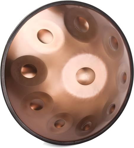 22 Pouces Hand Drum,Handpan Drum Instrument D Minor,10 Notes Hanpan 440 HZ with Handpan Stand, 2 Handpan Hammers
