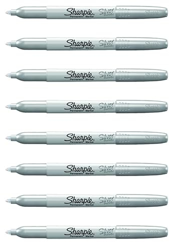 Sharpie Metallische Permanentmarker | Silber | Feine Spitze | 8 Stück