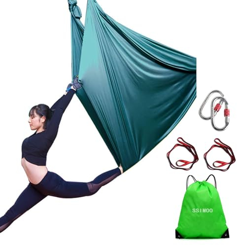 LYXLBX Aerial Yogatuch, Schaukeltuch, Yoga-Schaukel, Yoga Vertikaltuch,Yogatuch Zum Aufhängen, Therapieschaukel, Schaukeltuch, Yogagurt Schaukel, Yogatücher, Yoga Set für Erwachsene Indoor(5X2.8M)