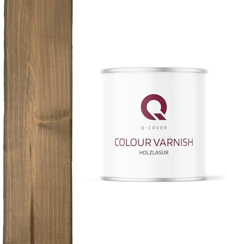 Q-Cover Holzlasur Braun-grau 7013, 2.5L (ca.13m²-1 Anstrich) Seidenmatt Holzschutz Holzschutzlasur Lasur Wasserbasierte Innen Außen Lasur Abperleffekt Für Holz