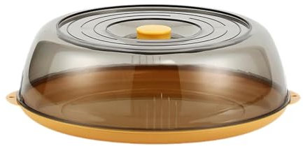 MagiDeal Couvercle de Plaque Ronde Anti-éclaboussures Portable 28 Cm Transparent Facile à Transporter Couvercle Anti-éclaboussures pour Micro-ondes Couvercle D, jaune