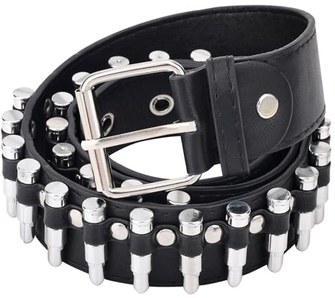 Mikovivi Ceinture Cloutée, Noire Ceinture Punk Gothique Embellie avec Clous Brillants Cadeaux Sympas pour Femmes et Hommes Accessoires de Vêtements Décoratifs