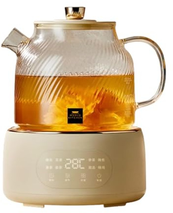 Teiera salutare, bollitore elettrico automatico multifunzionale con filtro, teiera in vetro isolante per uso domestico per bollire l'acqua, tè ai fiori, tè alla frutta, tè allo zenzero