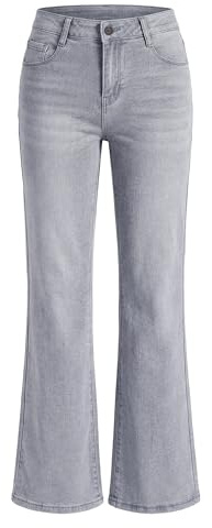 vittorio y Jeans Donna Zampa Elasticizzati Push Up, Effetto Modellante, vestibilità Slim, Stile Casual ed Elegante (IT, Testo, L, Regular, Regular, Grigio)